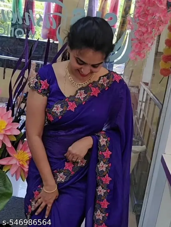 Purple_Georgette_Viscose_Saree_For_Women