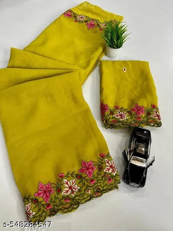 Green_Georgette_Viscose_Saree_For_Women