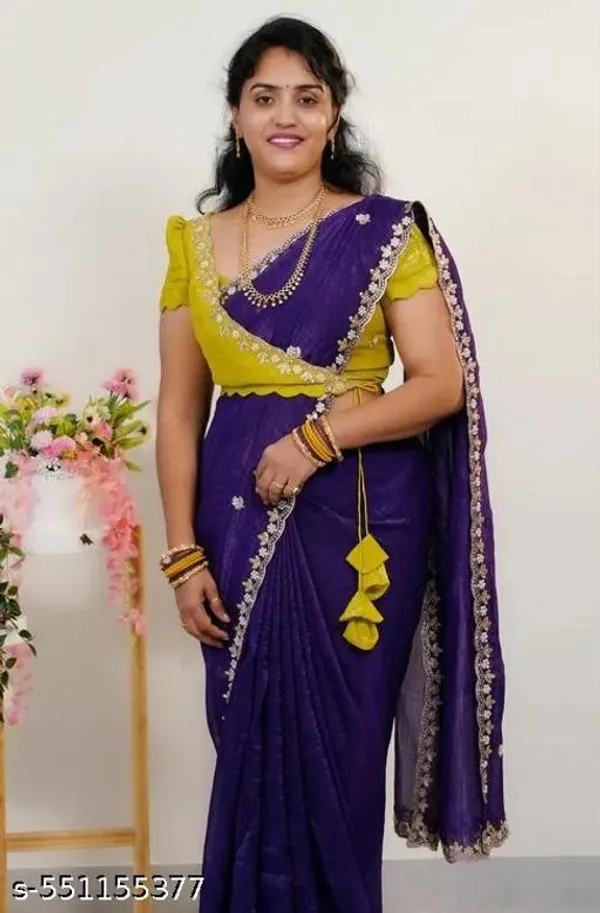 Blue_Georgette_Viscose_Saree_For_Women