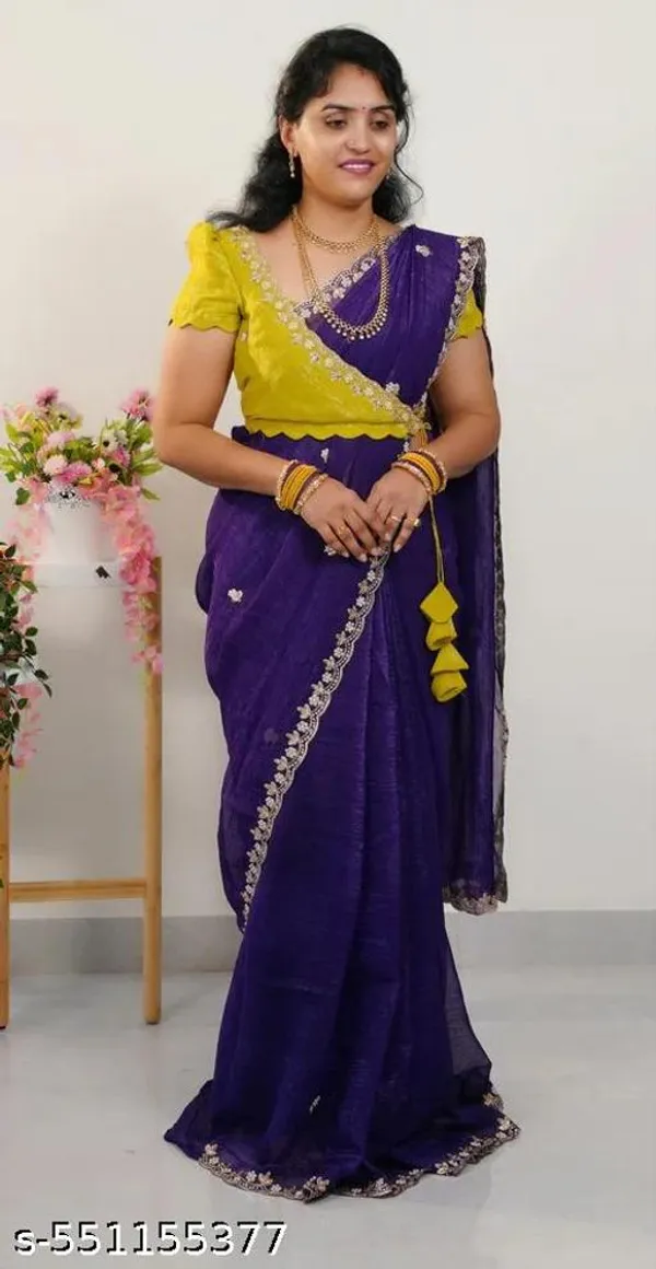 Blue_Georgette_Viscose_Saree_For_Women