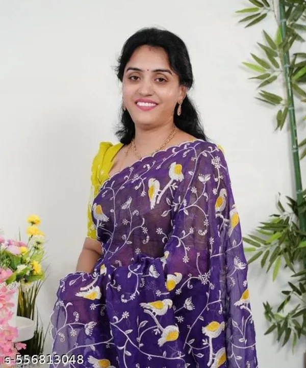 Purple_With_Gold_Georgette_Viscose_Saree_For_Women
