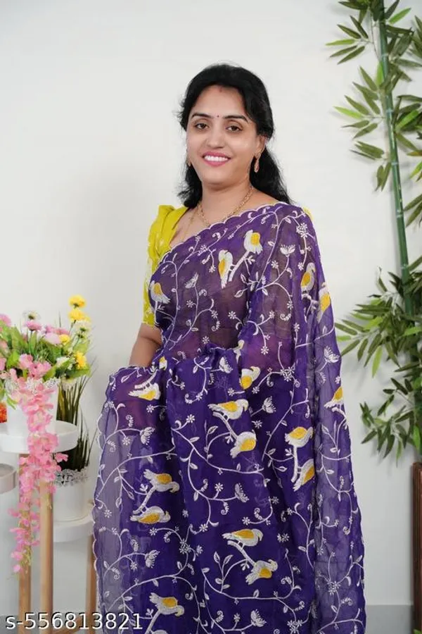 Purple_Georgette_Viscose_Saree_For_Women