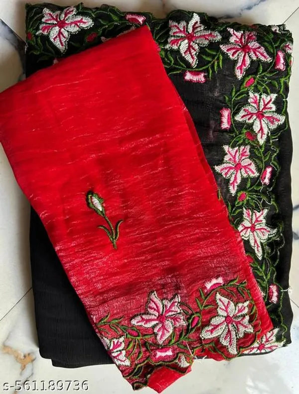 Black_Georgette_Viscose_Saree_For_Women
