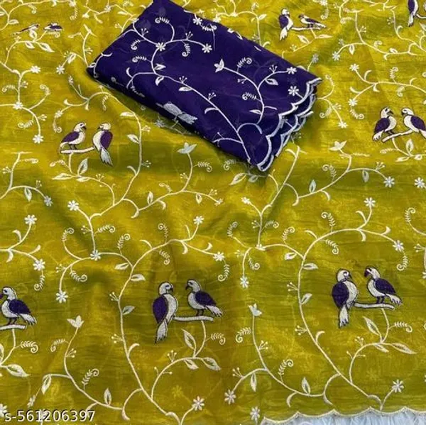 Yellow_Georgette_Viscose_Saree_For_Women