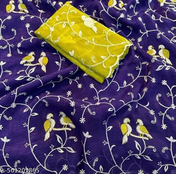 Purple_Georgette_Viscose_Saree_For_Women