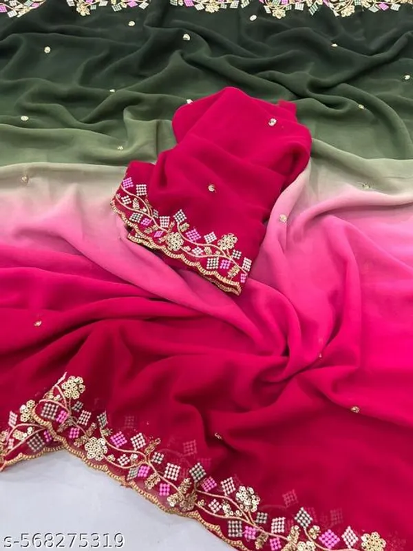 Pink_Georgette_Viscose_Saree_For_Women
