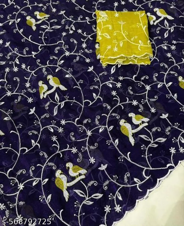 Navy_Blue_Georgette_Viscose_Saree_For_Women