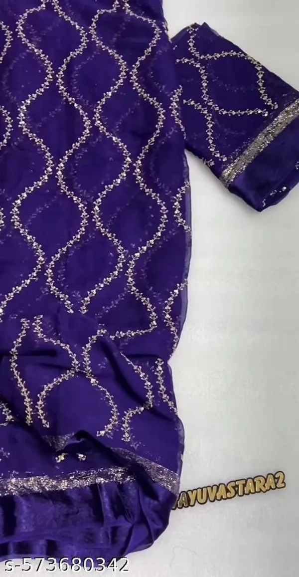 Blue_Georgette_Viscose_Saree_For_Women