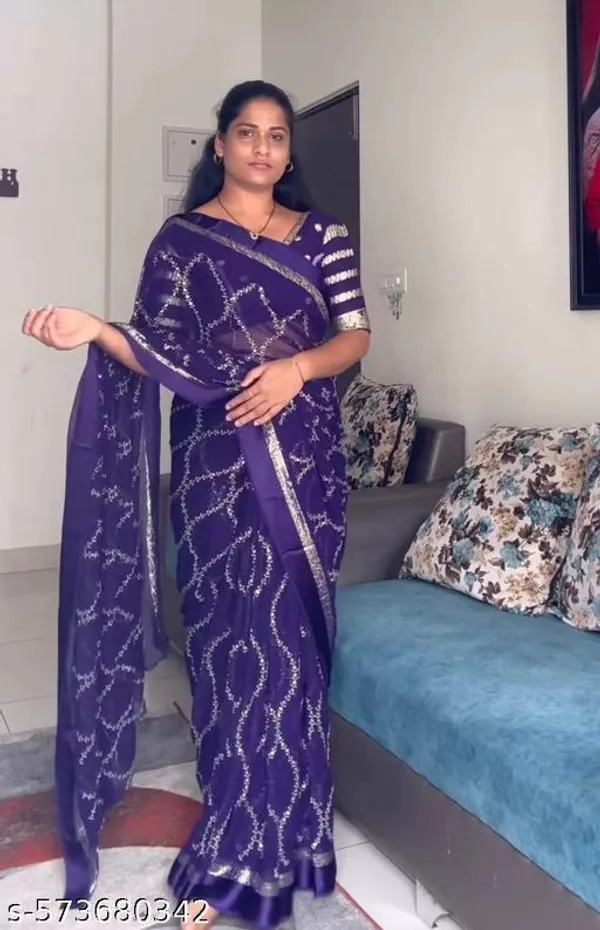 Blue_Georgette_Viscose_Saree_For_Women