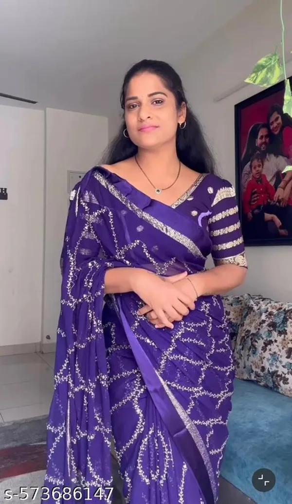 Purple_Georgette_Viscose_Saree_For_Women
