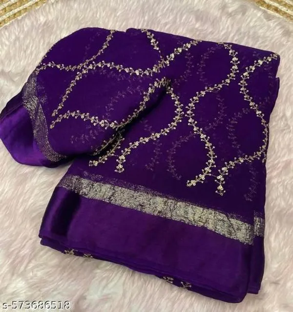 Purple_Georgette_Viscose_Saree_For_Women