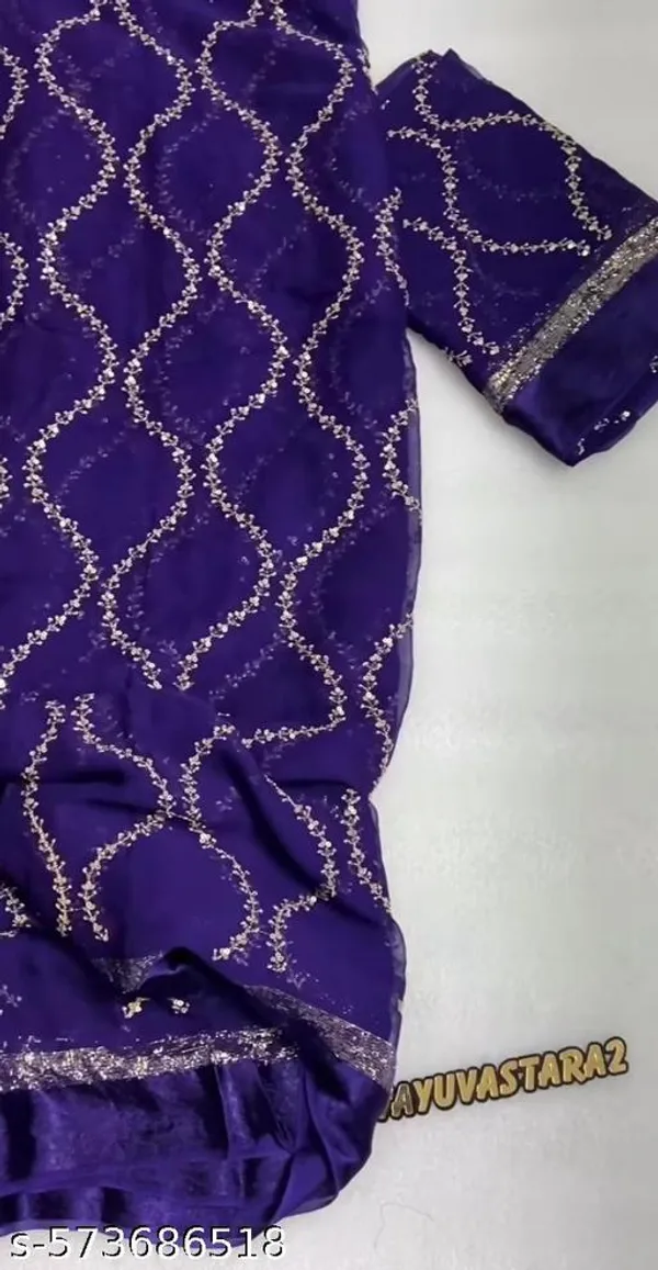 Purple_Georgette_Viscose_Saree_For_Women