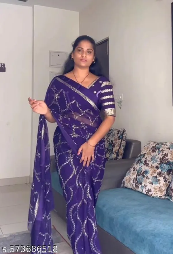 Purple_Georgette_Viscose_Saree_For_Women
