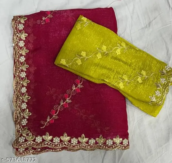 Red_Georgette_Viscose_Saree_For_Women