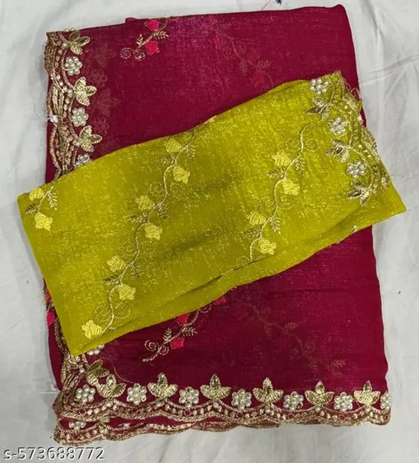 Red_Georgette_Viscose_Saree_For_Women