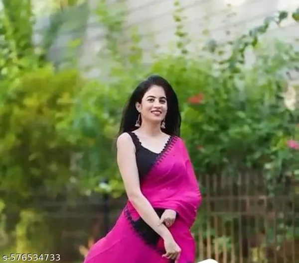 Pink_Georgette_Viscose_Saree_For_Women