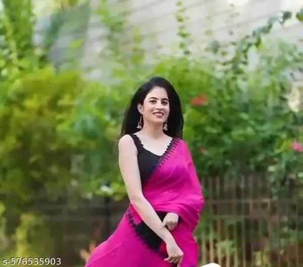 Pink_Georgette_Viscose_Saree_For_Women