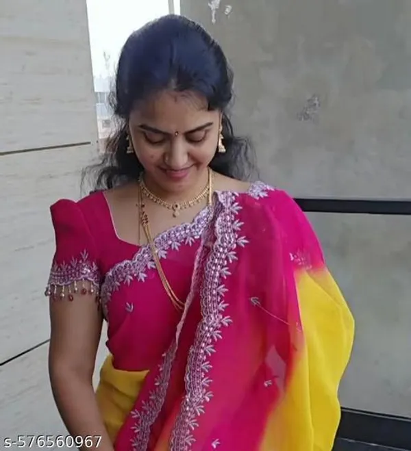 Pink_Georgette_Viscose_Saree_For_Women