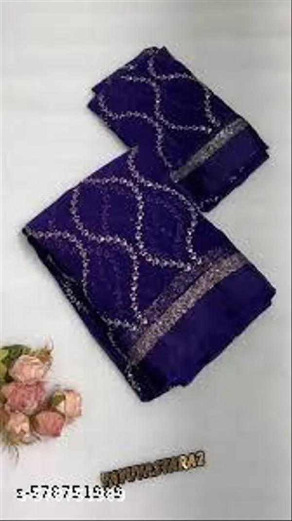 Blue_Georgette_Viscose_Saree_For_Women
