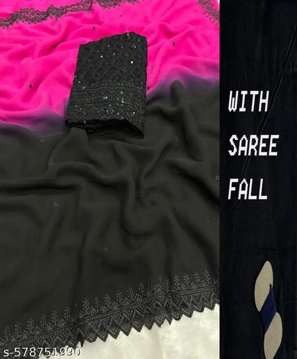 Black_Georgette_Viscose_Saree_For_Women