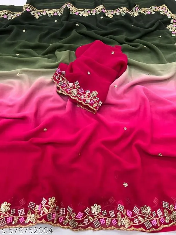 Red_Georgette_Viscose_Saree_For_Women