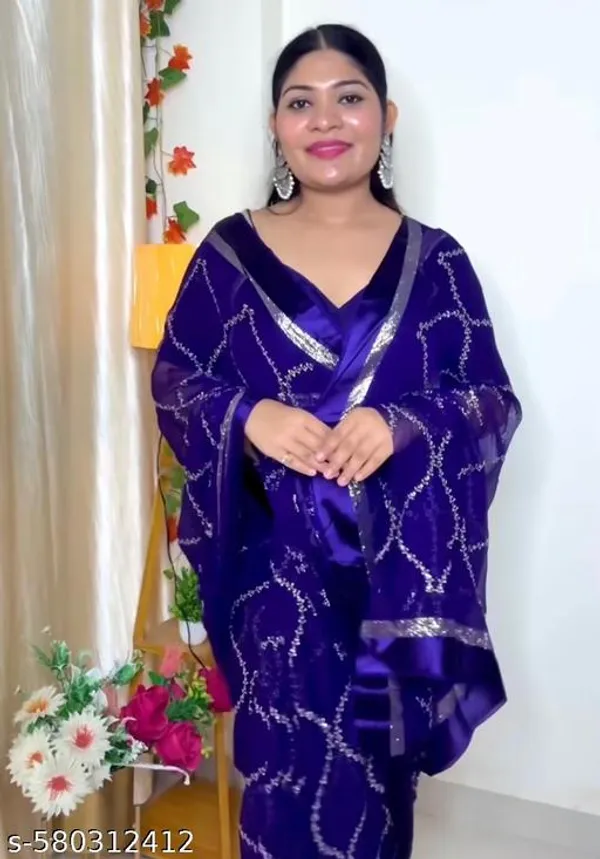 Navy_Blue_Georgette_Viscose_Saree_For_Women