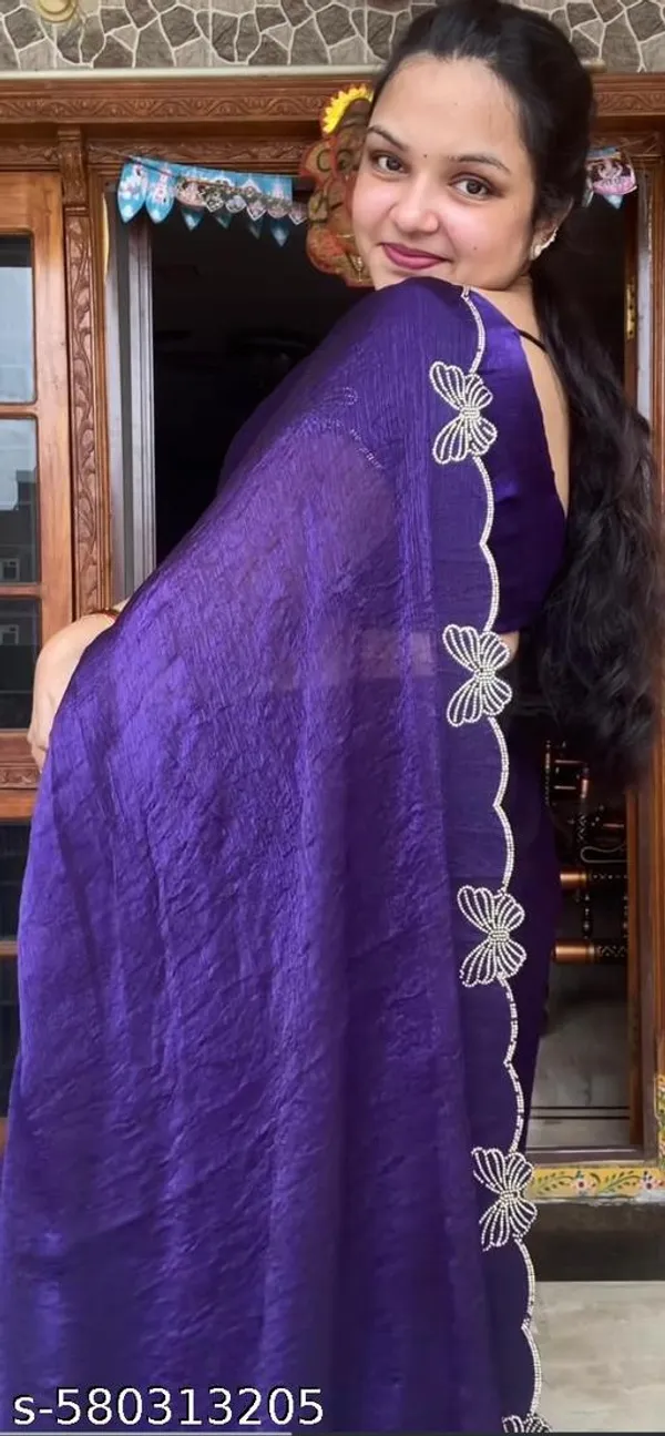 Purple_Georgette_Viscose_Saree_For_Women