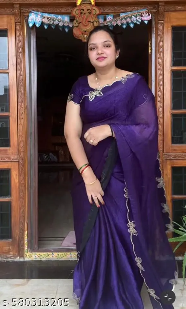 Purple_Georgette_Viscose_Saree_For_Women
