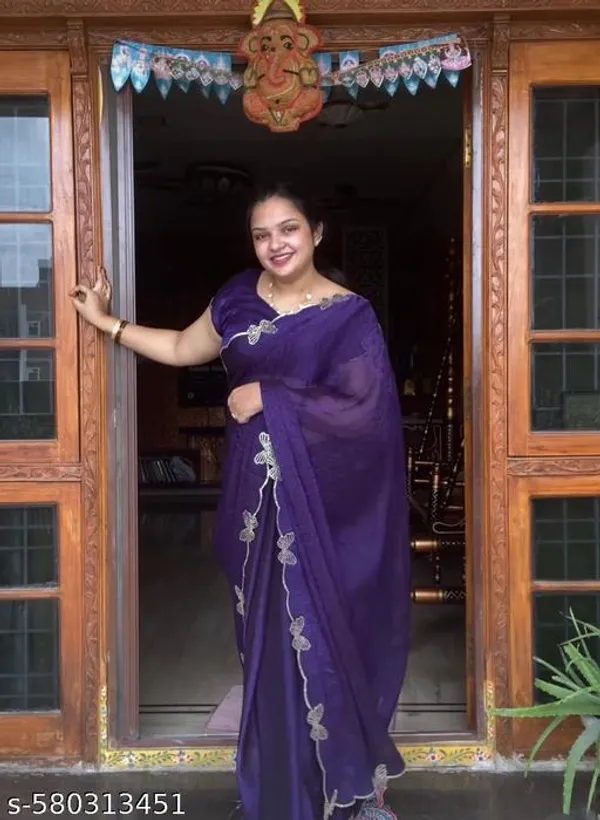 Purple_Georgette_Viscose_Saree_For_Women