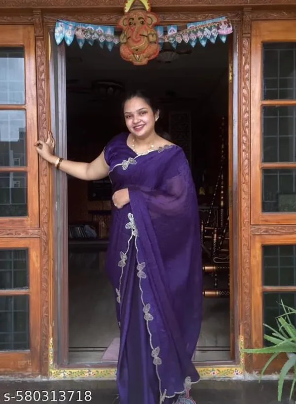 Light_Blue_Georgette_Viscose_Saree_For_Women