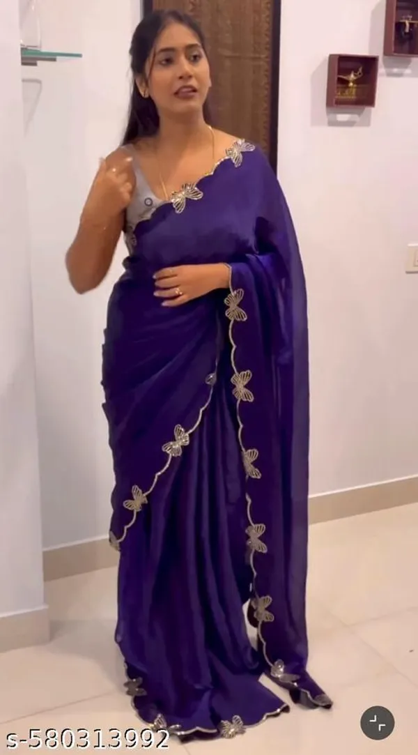 Blue_Georgette_Viscose_Saree_For_Women