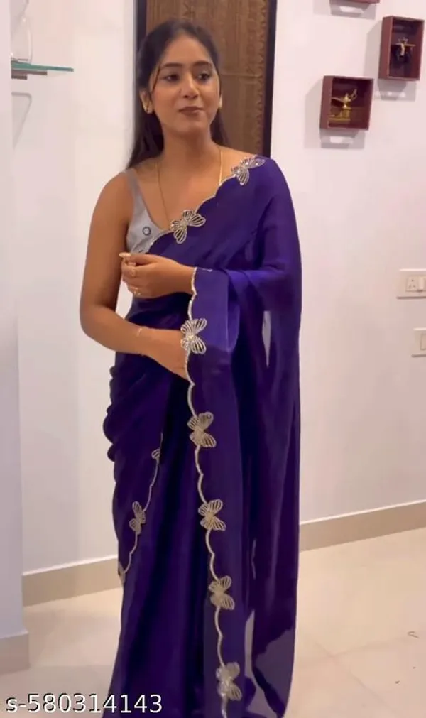 Purple_Georgette_Viscose_Saree_For_Women
