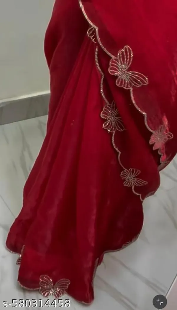 Red_Georgette_Viscose_Saree_For_Women