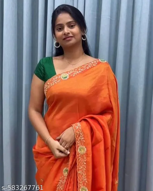 Red_Georgette_Viscose_Saree_For_Women