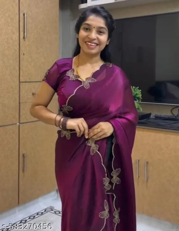 Magenta_Georgette_Viscose_Saree_For_Women