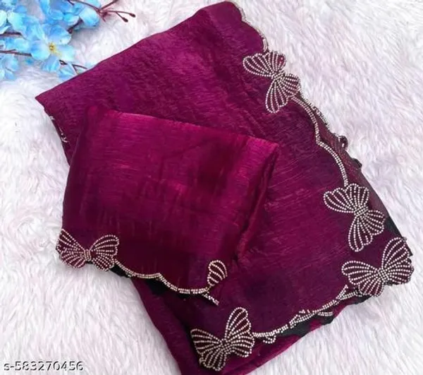 Magenta_Georgette_Viscose_Saree_For_Women