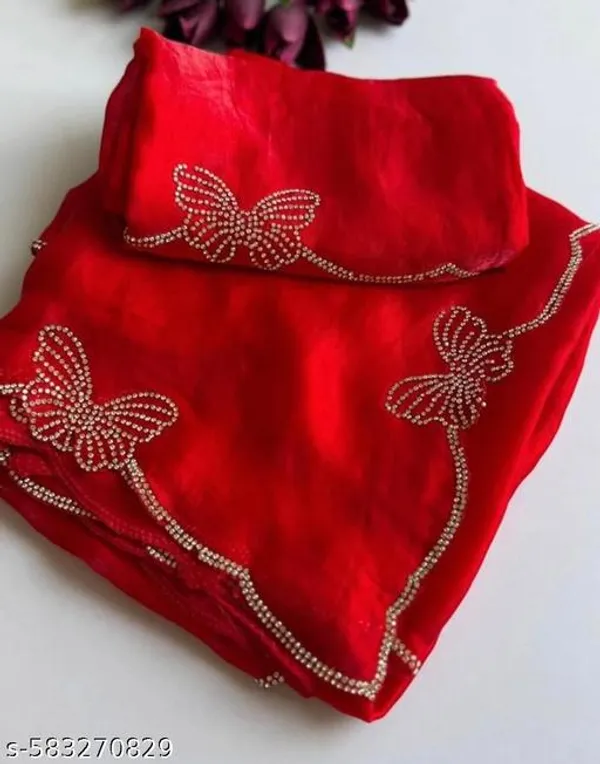 Red_Georgette_Viscose_Saree_For_Women
