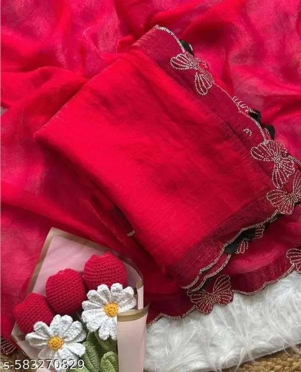 Red_Georgette_Viscose_Saree_For_Women