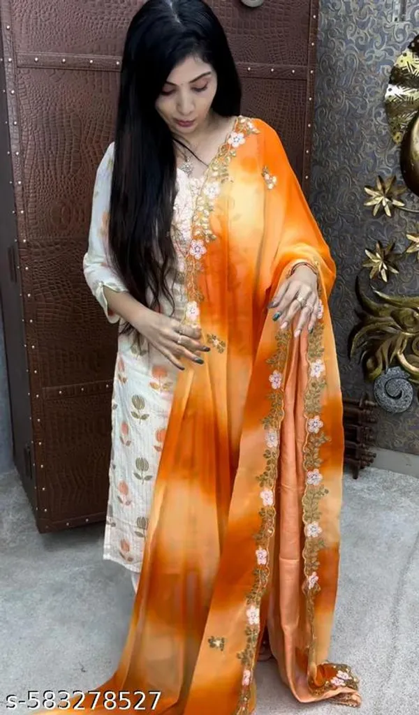 Yellow_Georgette_Viscose_Saree_For_Women