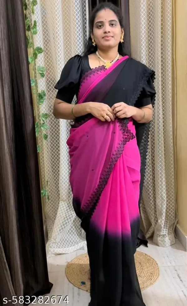 Pink_Georgette_Viscose_Saree_For_Women