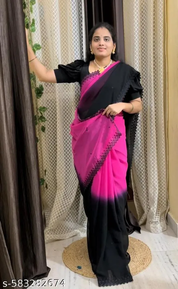 Pink_Georgette_Viscose_Saree_For_Women