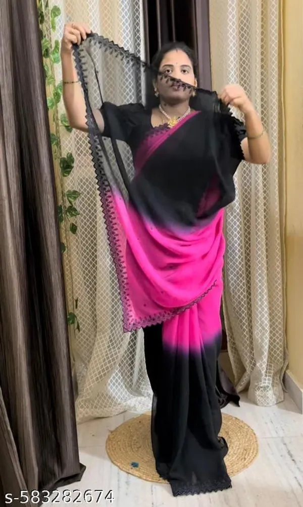 Pink_Georgette_Viscose_Saree_For_Women