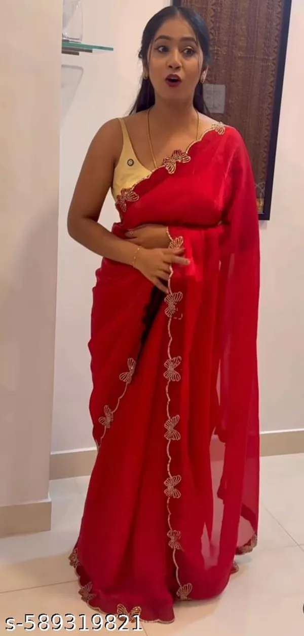 Red_Georgette_Viscose_Saree_For_Women