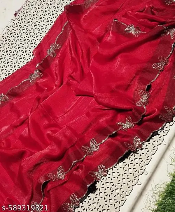 Red_Georgette_Viscose_Saree_For_Women