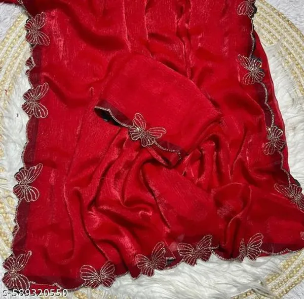 Red_Georgette_Viscose_Saree_For_Women