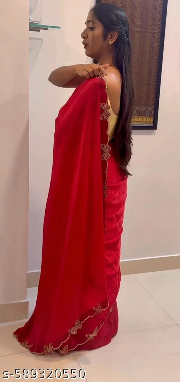 Red_Georgette_Viscose_Saree_For_Women