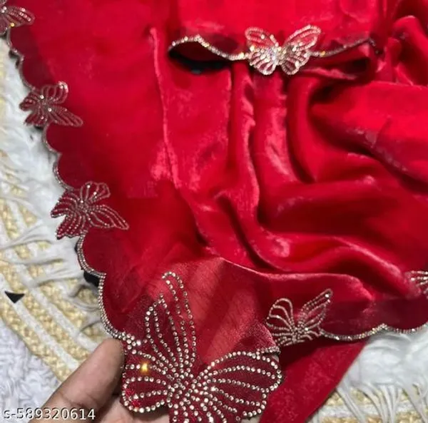 Red_Georgette_Viscose_Saree_For_Women