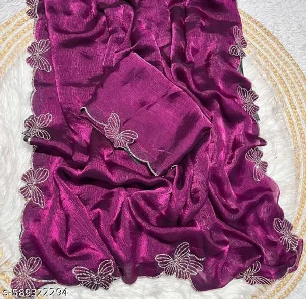 Purple_Georgette_Viscose_Saree_For_Women