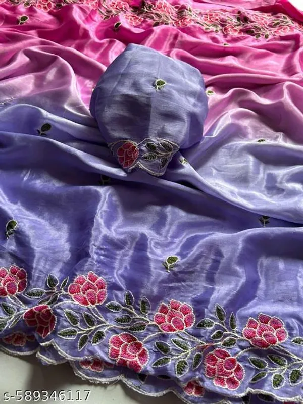Blue_Georgette_Viscose_Saree_For_Women