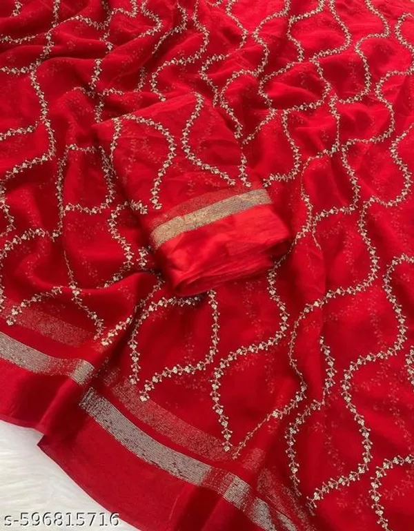 Red_Georgette_Viscose_Saree_For_Women